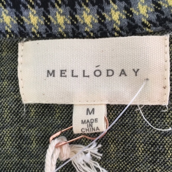 NWOT MELLODAY  yellow,black and grey trench coat - Picture 6 of 8